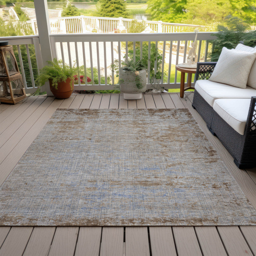 Machine Washable Indoor/Outdoor Chantille ACN1901 Taupe 10' x 14' Rug