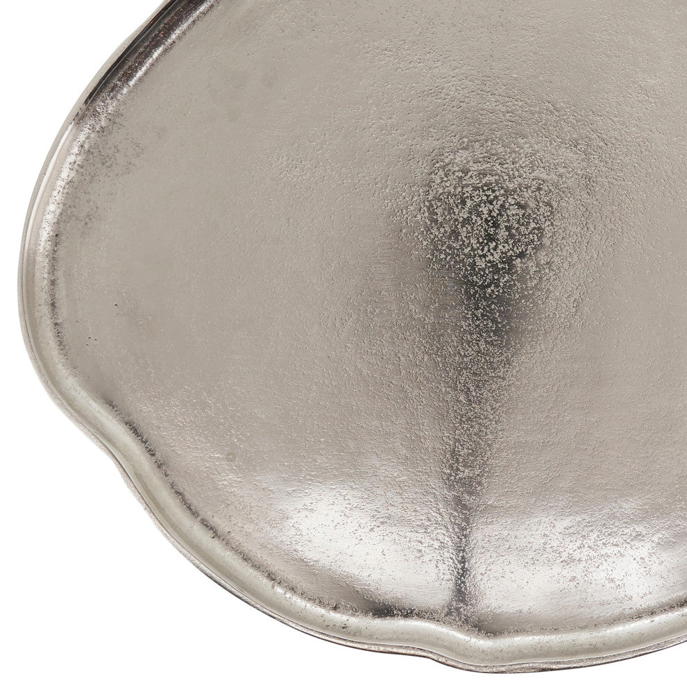 Charger Plates With Organic Shape, Set of 4, Silver