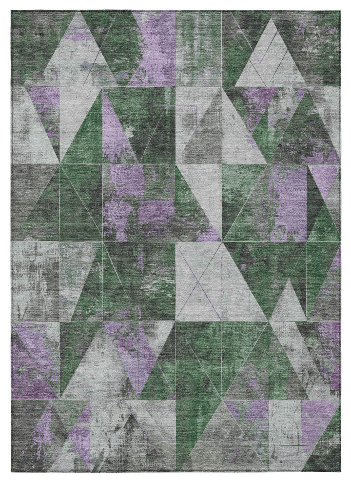 Machine Washable Indoor/Outdoor Chantille ACN1888 Emerald 3' x 5' Rug