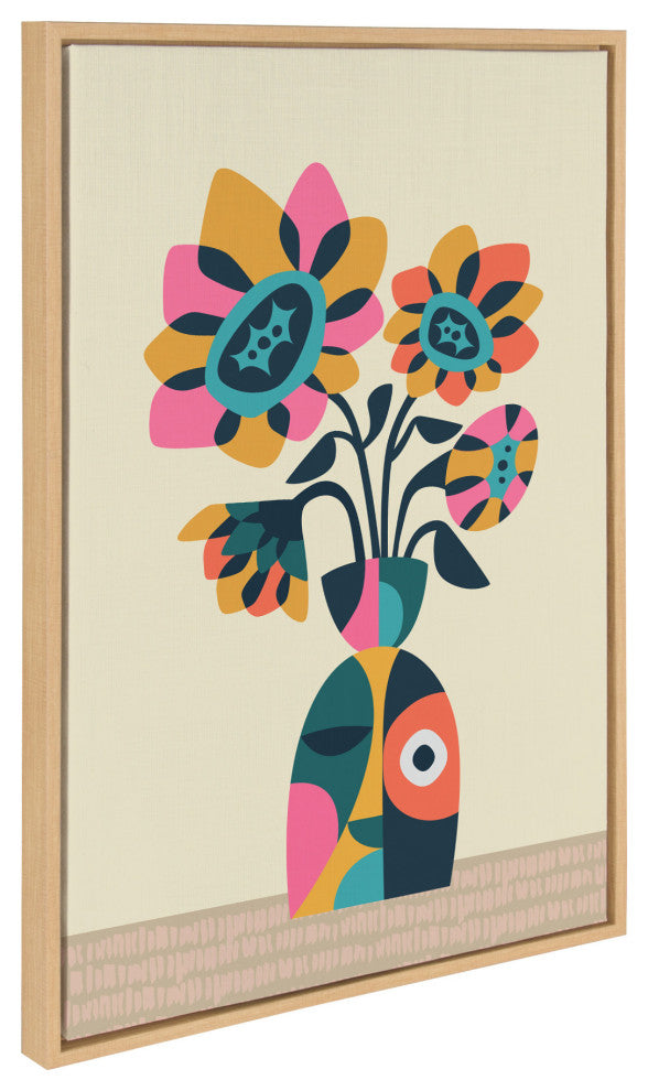 Sylvie Sunflowers Framed Canvas by Rachel Lee of My Dream Wall, Natural 23x33