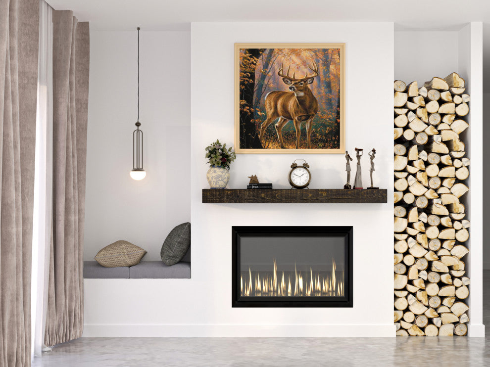 Solid Beam Fireplace Mantel Shelf, Dark Chocolate, 48"