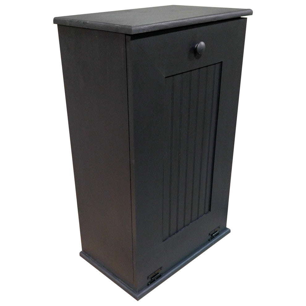 Wooden Trash Bin, Black