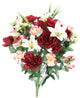 40-Stem Artificial Full Blooming Lily, Rose Bud, Carnation, Mum, Burg, Cream