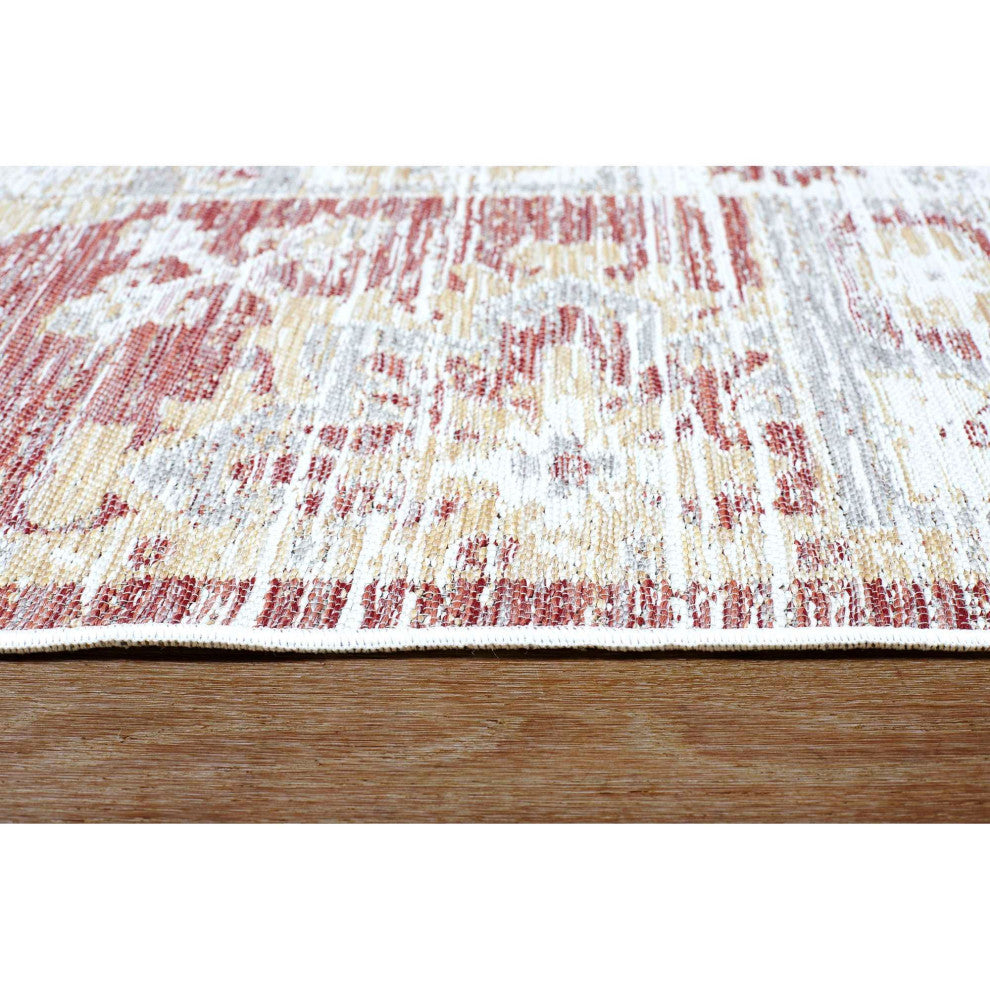Plaza Medallion Reversible Indoor/Outdoor Area Rug, Mocha, 3'3"x5'