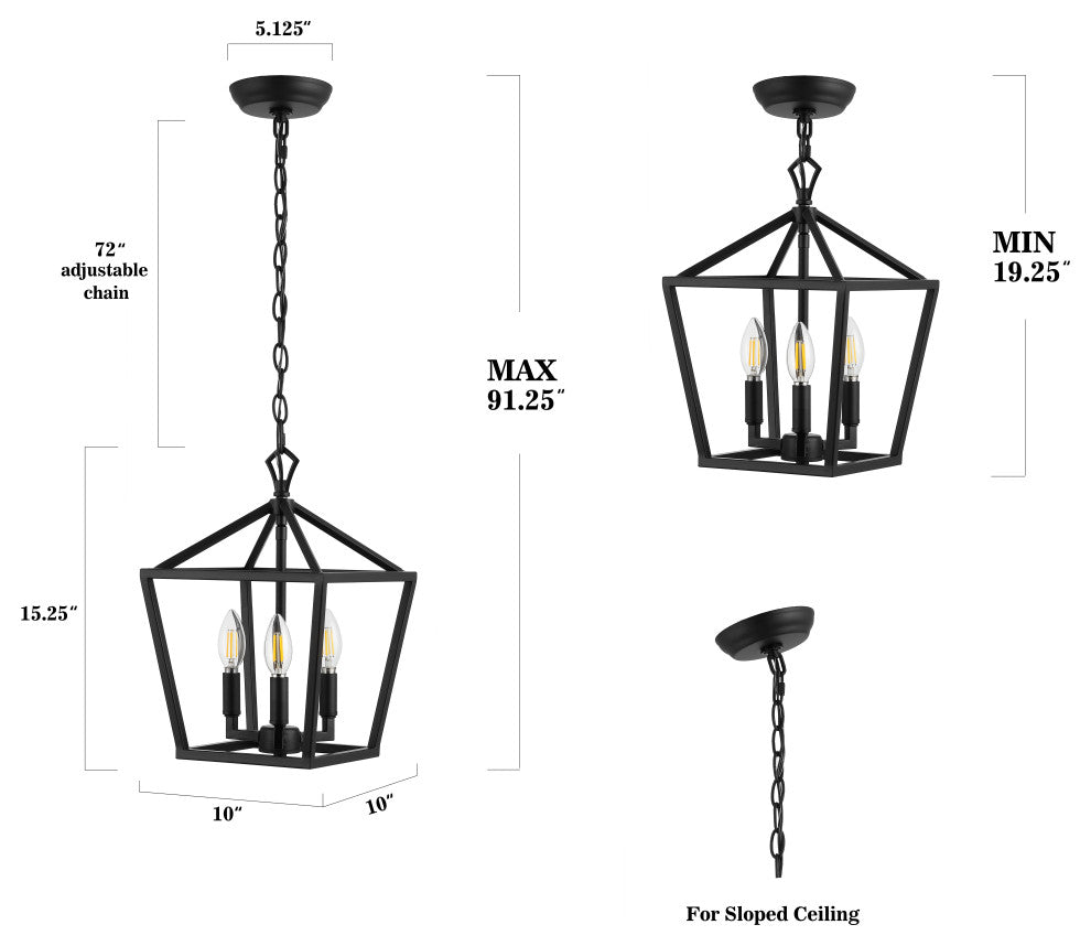 Pagoda Lantern Metal LED Pendant, Oil Rubbed Bronze, Width: 10"