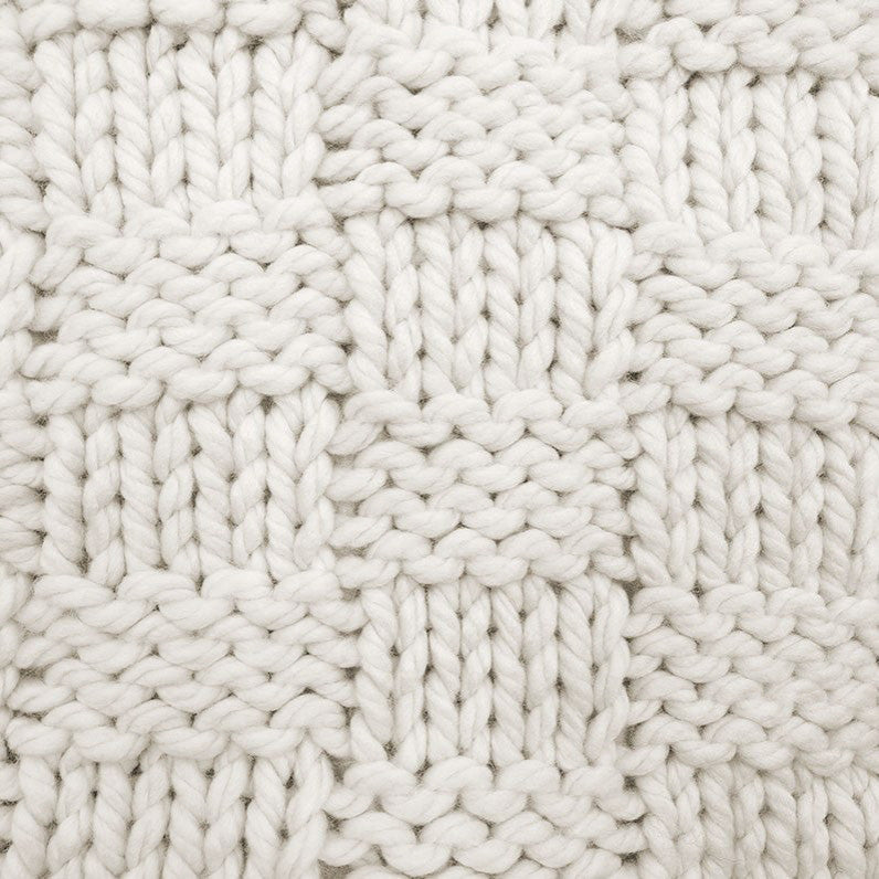 Chess Knit Throw, 50"x60", Natural, 1 Piece