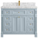 Paris 42" Single Sink Bathroom Vanity, Blue Heather 2" Carrara Marble