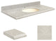 Quartz 31"x19" Vanity Top, Biscuit Bowl, Portage Pass, Single Hole