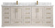 Boston 84" Double Sink Bath Vanity in Fine Grain 2" Carrara Marble