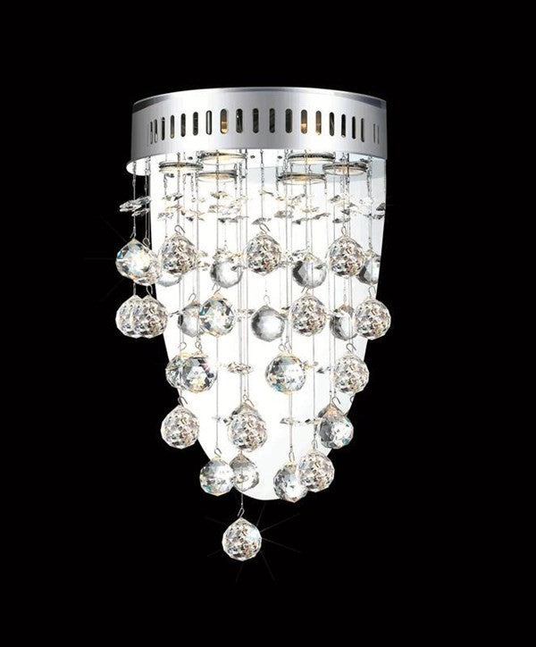 Elegant Galaxy Wall Sconce, Chrome Finish With Royal Cut Crystal