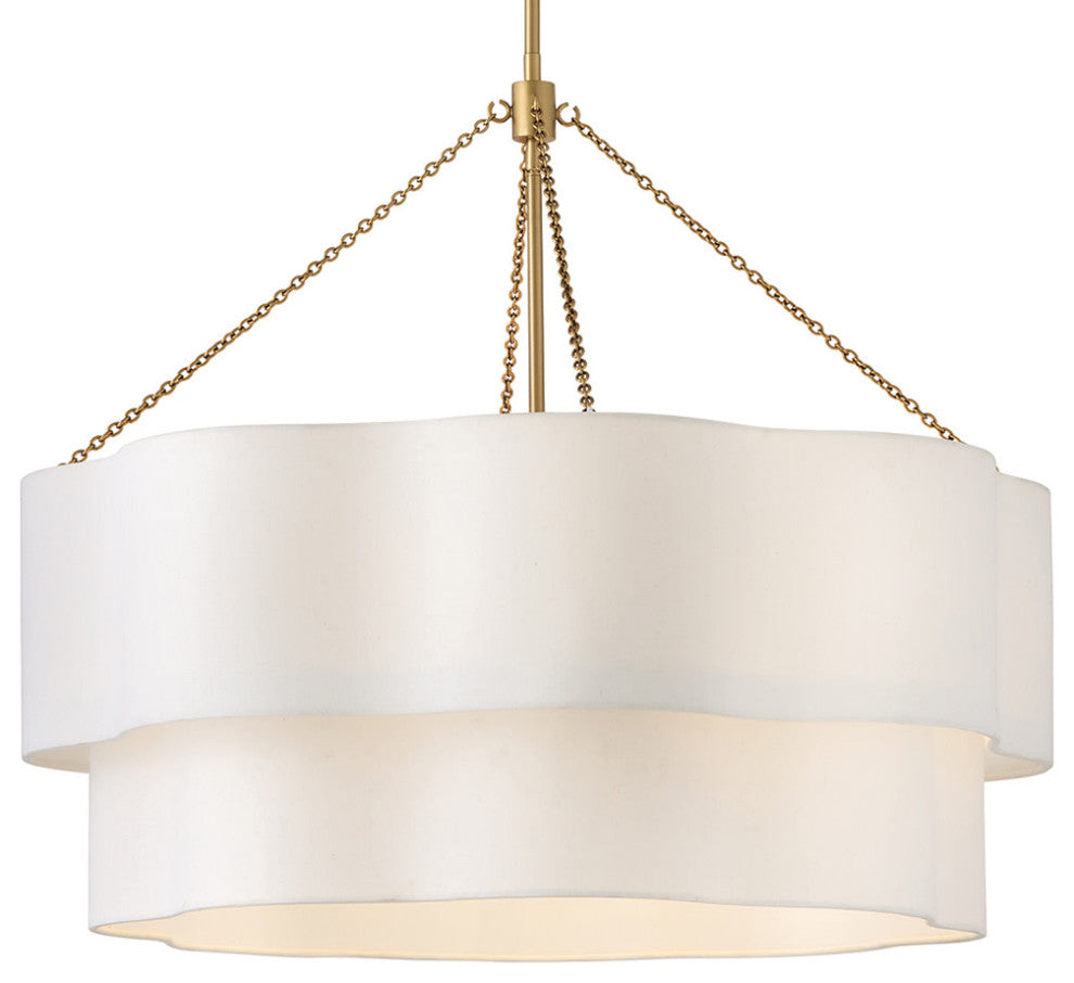 Hinkley Gwen Medium Drum Chandelier, Lacquered Brass