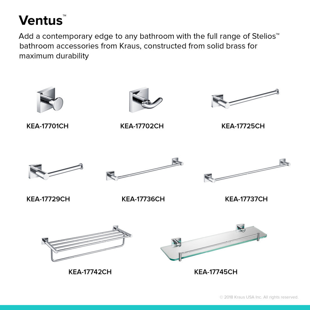 Ventus Bathroom Shelf, Chrome