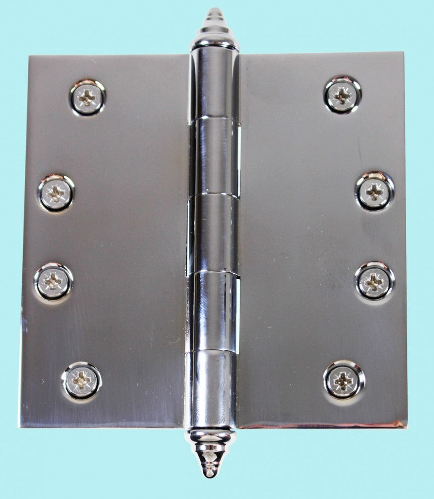 Chrome Solid Brass Cabinet Hinge Spear Tip 4" |