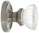 Classic Rosette Privacy Crystal Glass Knob, Satin Nickel