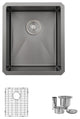 STYLISH 16in Graphite Black Single Bowl Undermount Stainless Steel Kitchen Sink