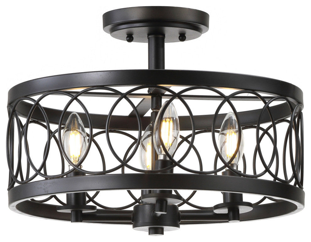 Sylvain Metal LED Semi-Flush Mount, Oil Rubbed, Oil Rubbed Bronze