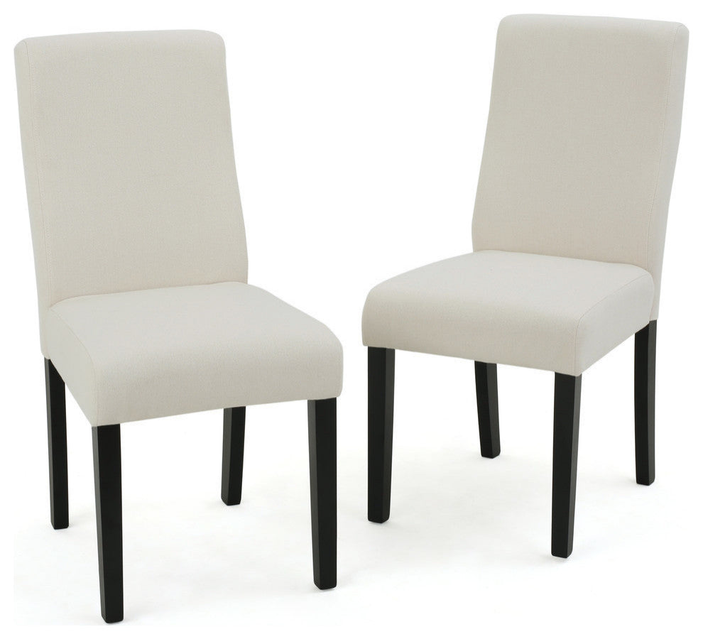 GDF Studio Arthur Contemporary Fabric Dining Chair, Set of 2, Ivory