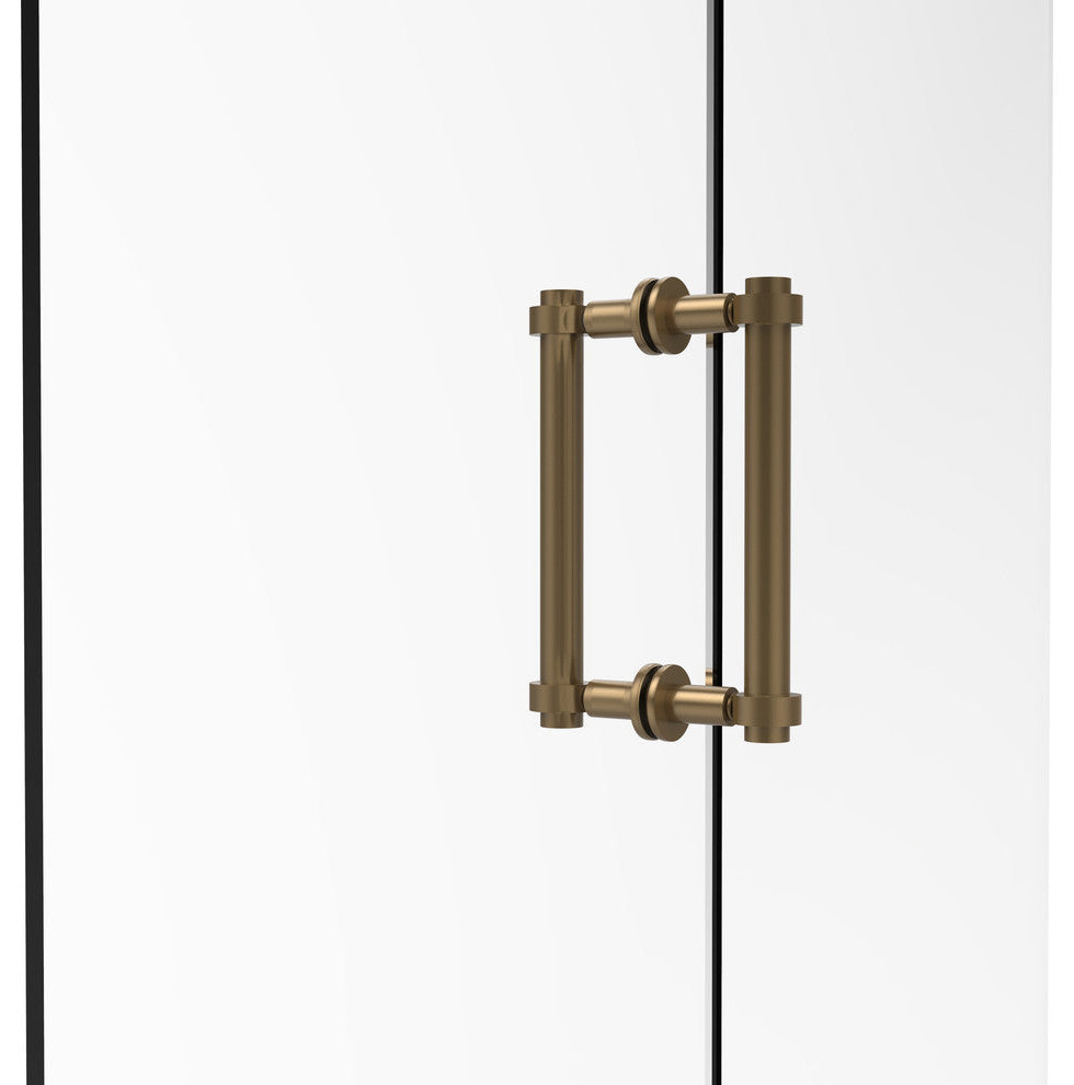 Contemporary 8" Back to Back Shower Door Pull, Brushed Bronze