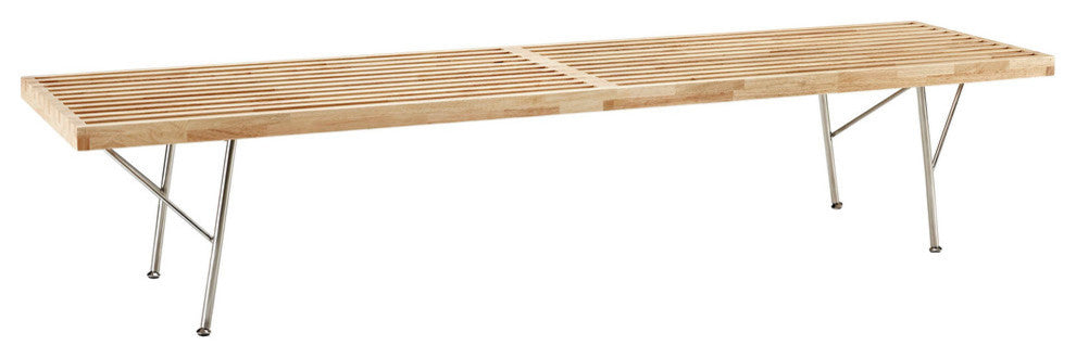 Modern Contemporary Living Room Large Wood Bench Natural
