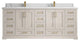 Boston 84" Double Sink Bath Vanity in Fine Grain 1.5" Calacatta Laza