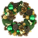 13" Green Burlap Pine Cone and Berry Artificial Christmas Wreath, Unlit