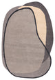 Greenwich Abstract Wool Area Rug, Grey 5'x8'Shaped