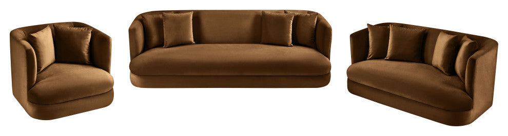 Alder Upholstered Chair, Saddle, Velvet, Loveseat