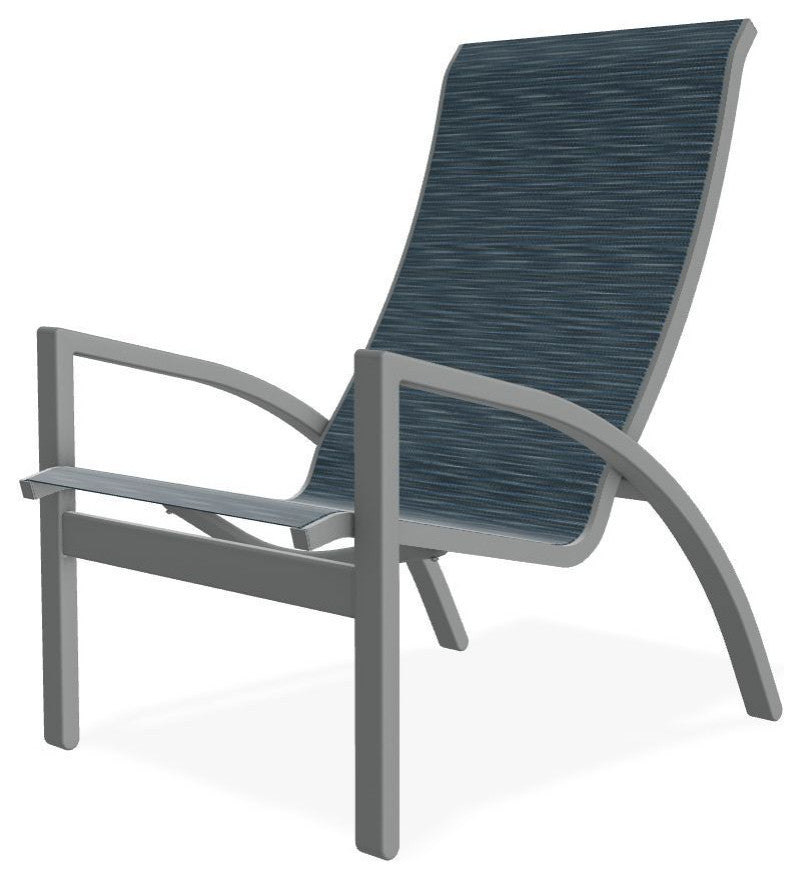 Kendall Sling Stackable Outdoor Lounge Chair, Nimbus Ocean/Graphite