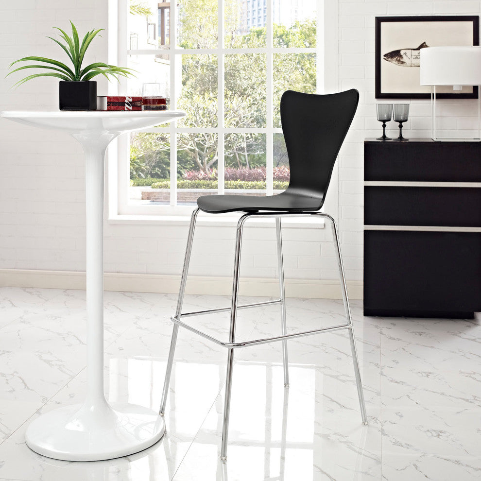 Modern Black Ernie Wood Bar Stool