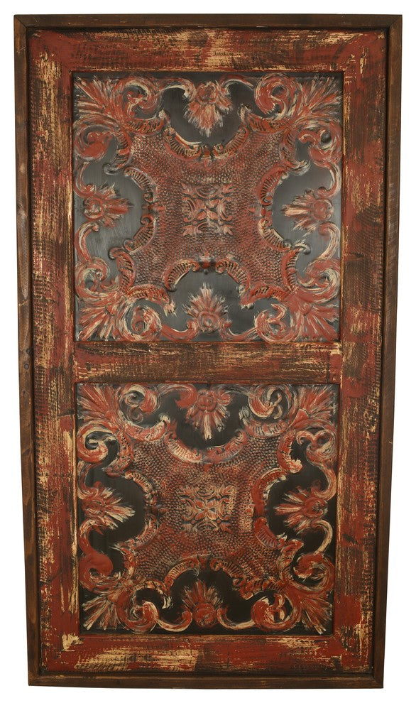 Sevilla Large Wall Architectural Decor Window Panel, Red