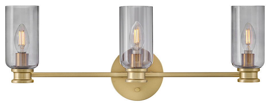 Lark Naomi Medium Three Light Vanity, Lacquered Brass