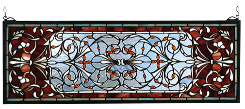 28W X 10H Versaille Transom Stained Glass Window