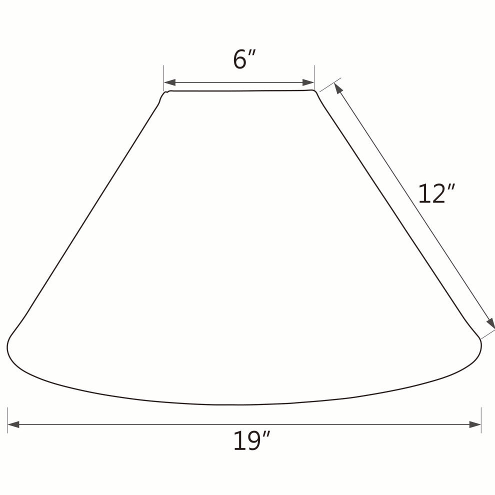 32204 Hardback Empire Shaped Spider Lamp Shade, Off White, 19" wide, 6"x19"x12"