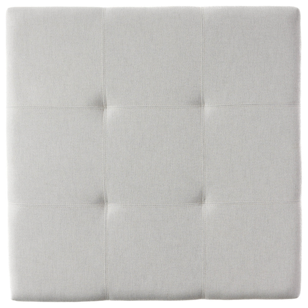 GDF Studio Carlyle Fabric Storage Ottoman, Light Gray Fabric