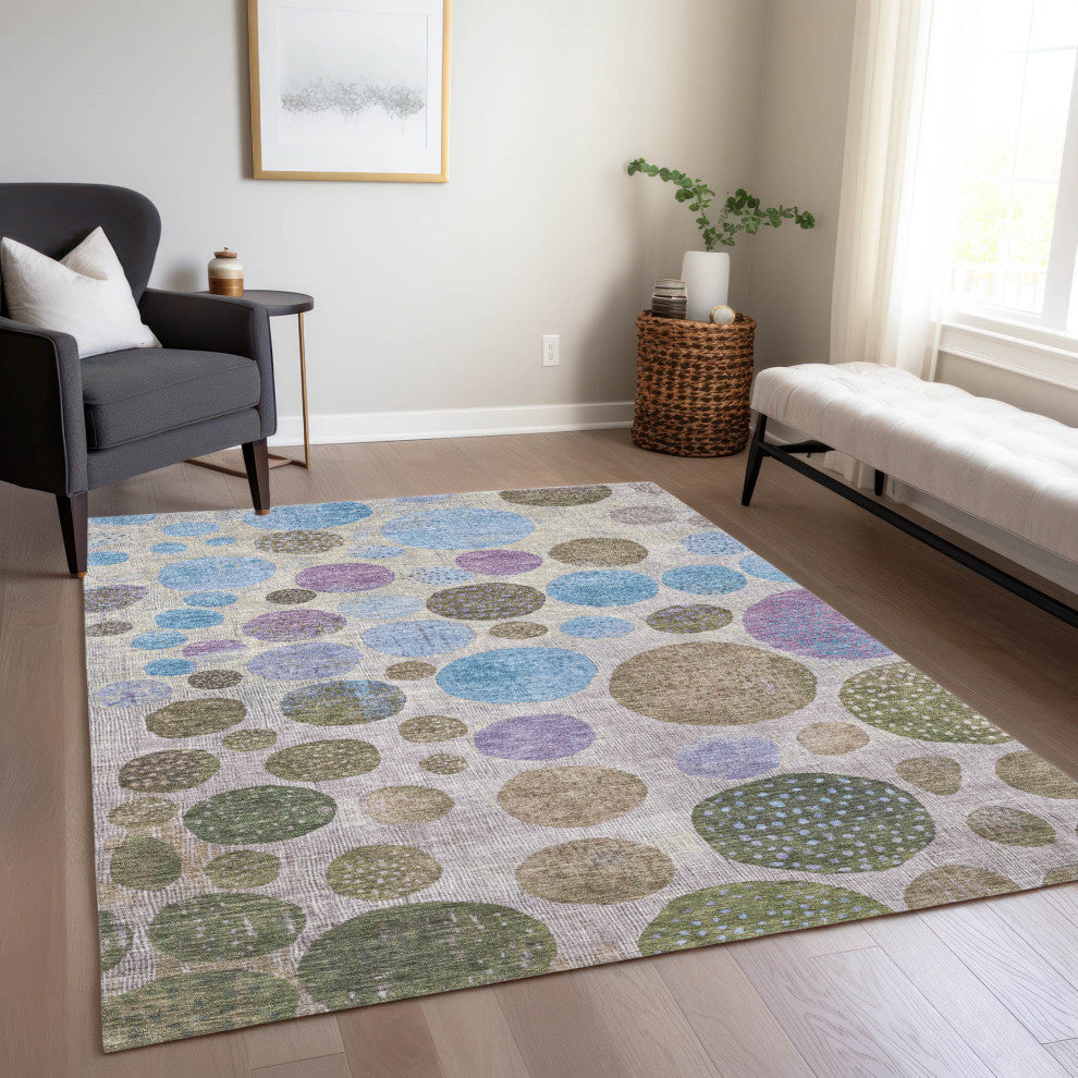 Machine Washable Indoor/Outdoor Chantille ACN1899 Taupe 9' x 12' Rug