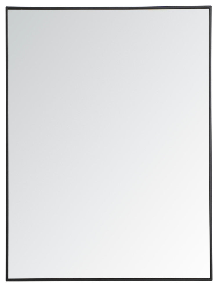 Home Living Metal Frame Rectangle Mirror 36", Black