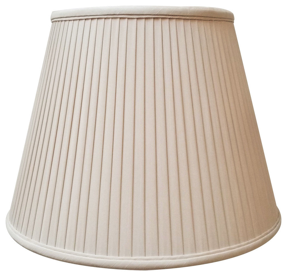 Empire Side Pleat Basic Lampshade, Linen Taupe, 12"x20"x15"