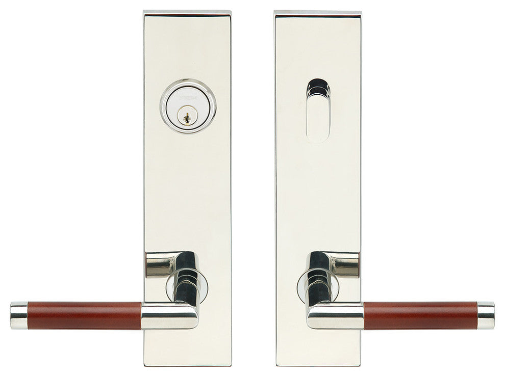 Cabernet Lever, Tubular Entry, Single Cylinder, LH, Polished Stainless Steel