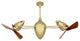 Ar Ruthiane Rotational Ceiling Fan With Mahogany Blades, Brushed Brass
