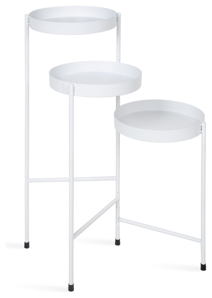 Finn Tri-Level Plant Stand, White 16x21x30