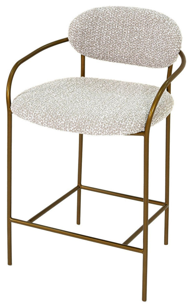 Oasis Upholstered Arm Counter Stool, Pearl Gray