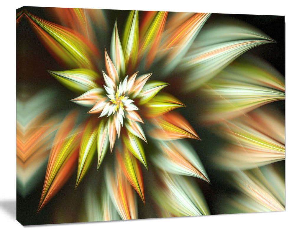 Exotic Brown Fractal Spiral Flower, Abstract Canvas Art Print, 40x30