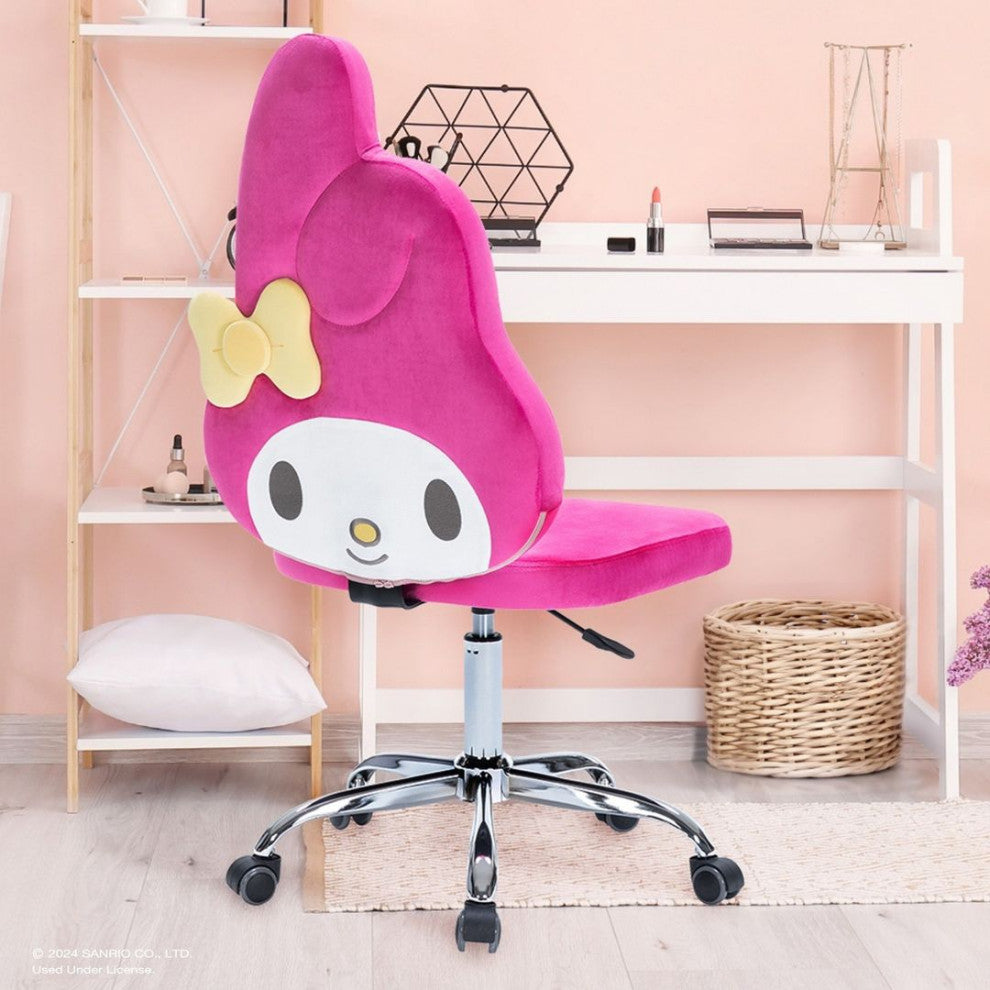 My Melody Swivel Vanity Chair with Adjustable Height, Magenta