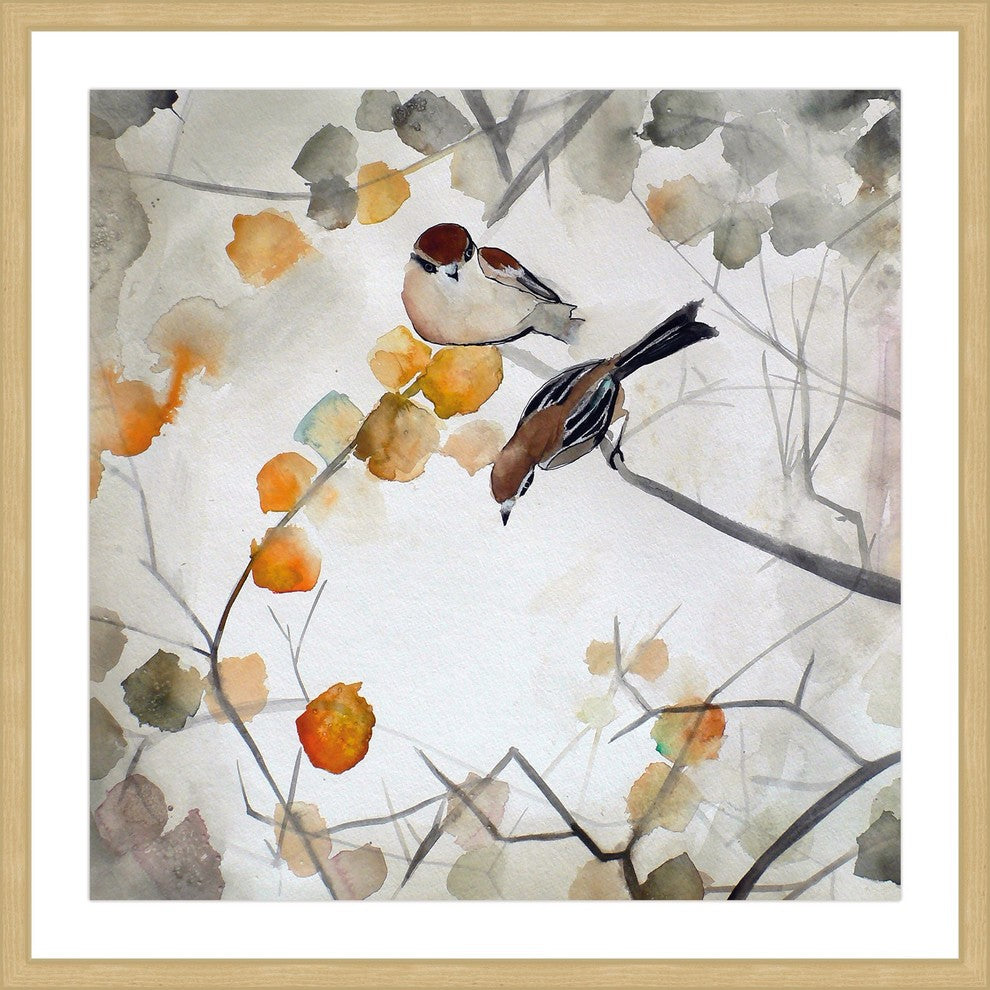 Marmont Hill, "Fall Birds" by Christine Lindstrom Framed Painting Print, 24x24
