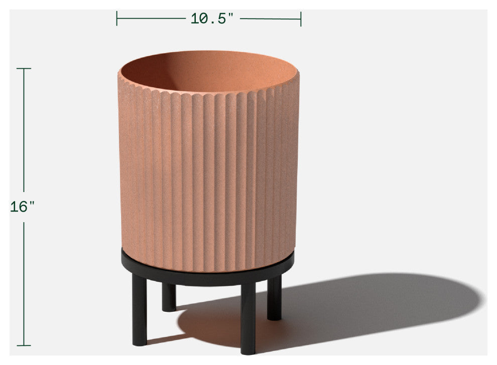 Veradek Demi Series Raised Planter With Stand, Terracotta/Black, 12", Set of 2