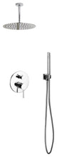 Aqua Rondo Shower Set With Ceiling Mount 12" Rain Shower and Handheld, Chrome