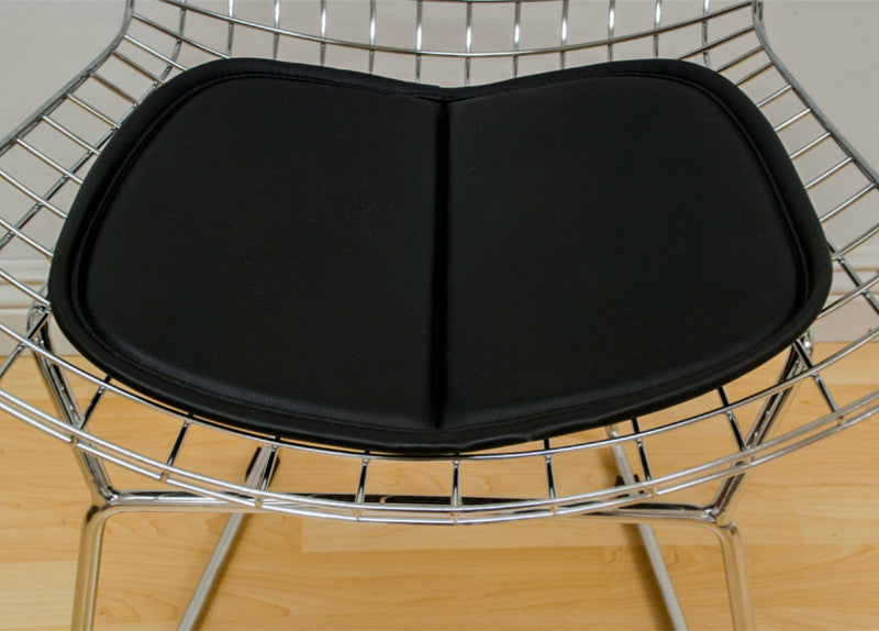 Chrome Wire Counter Height Stools for Bar, Black