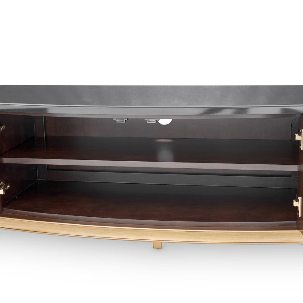 Camellia Field Media Cabinet, Warm Pecan