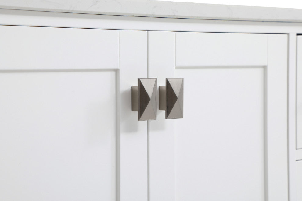 White 60" Double Sink Bathroom Vanity