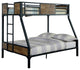 Furniture of America Baron Metal Twin over Full Bunk Bed in Black